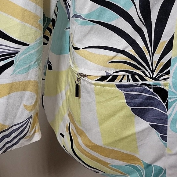 Vintage Nancy Bolen City Girl Blazer Jacket Floral Full Zip 3/4 Sleeve Women's L - Picture 6 of 11